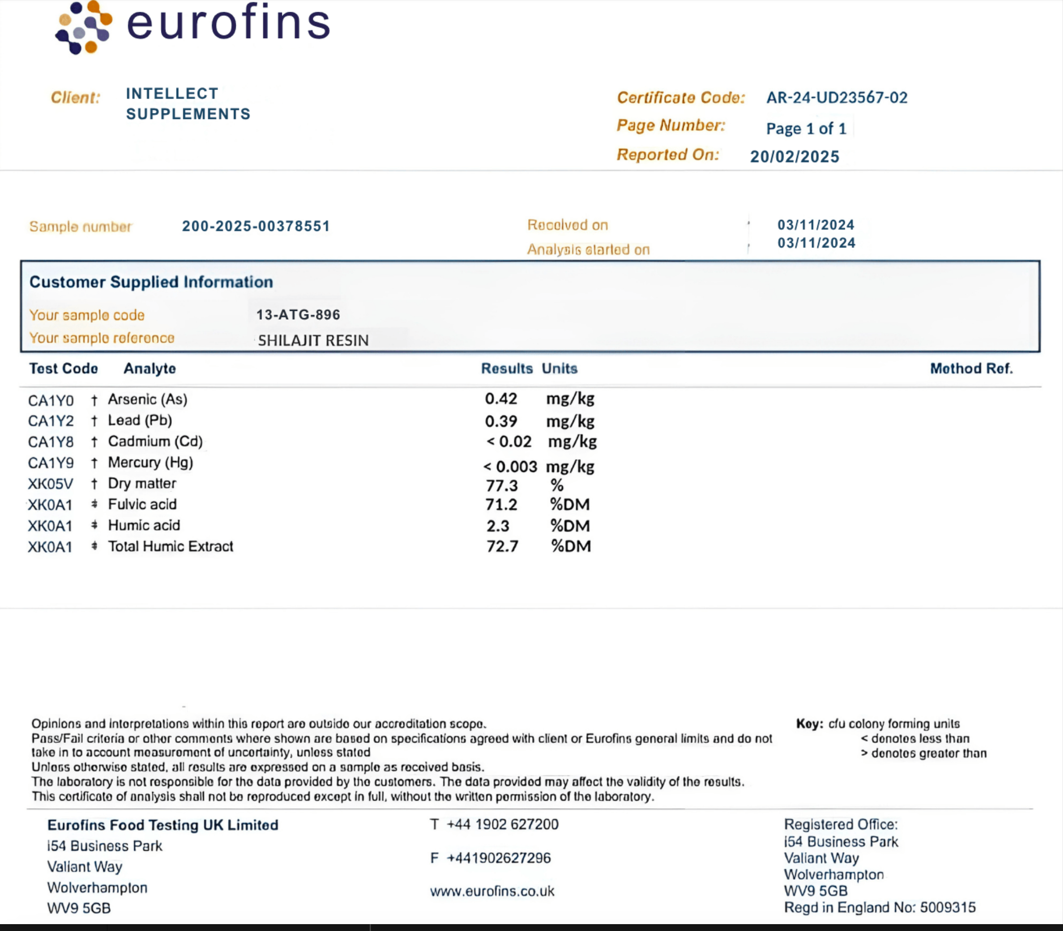 Shilajit-Harz der Gold-Klasse